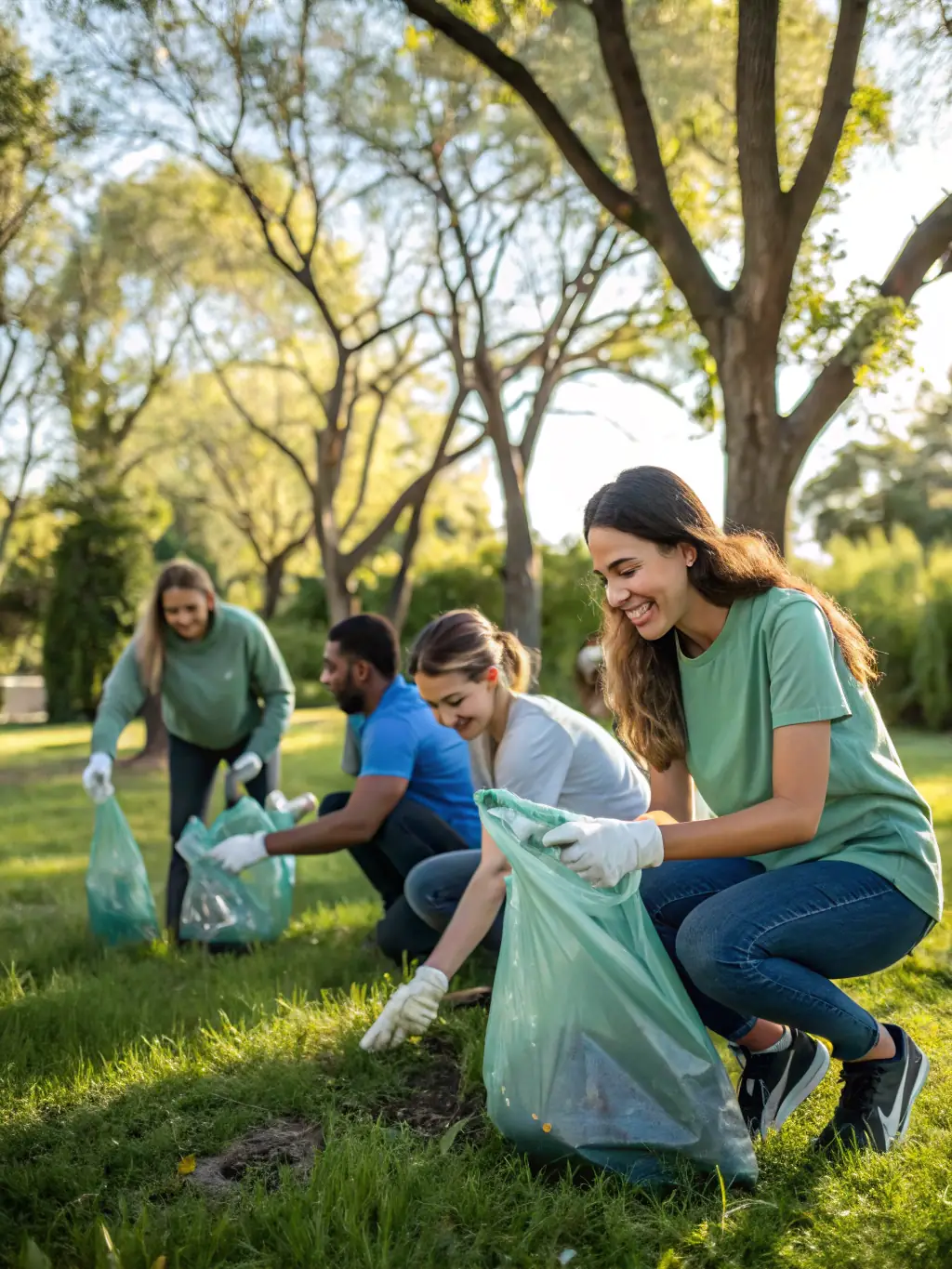 An image of volunteers cleaning up riverbanks, highlighting the association's dedication to environmental conservation and community involvement.