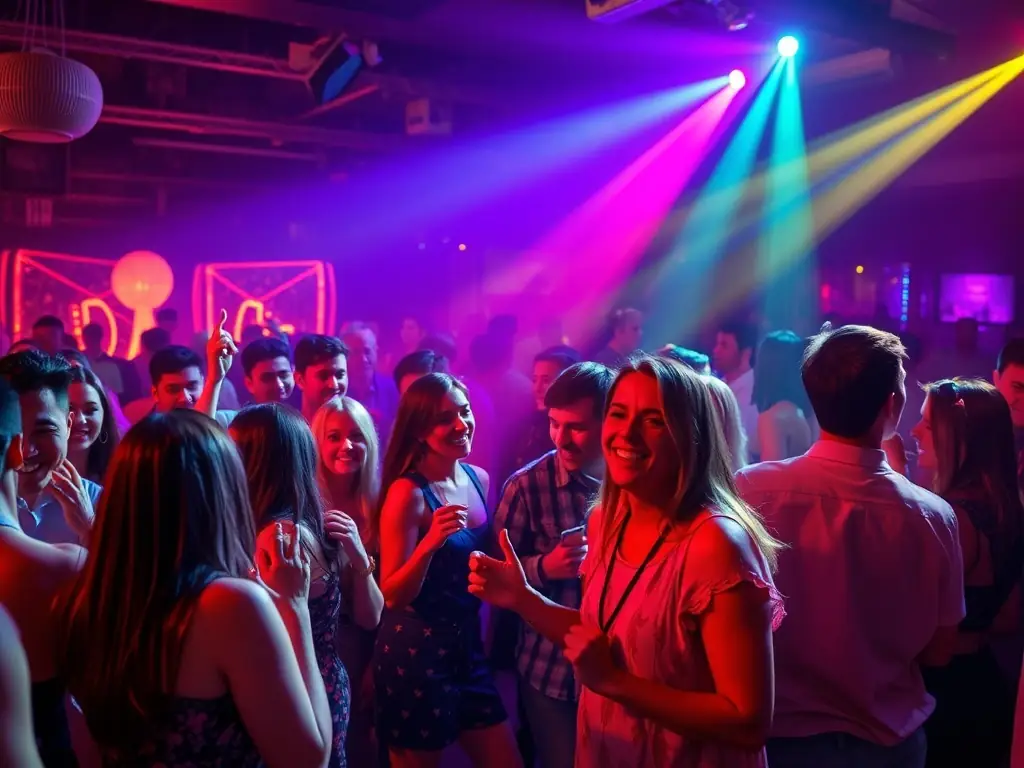 A social dance event with participants enjoying music and dancing together in a lively atmosphere, capturing the cultural exchange and community bonding fostered by Tendance 4 Temps.